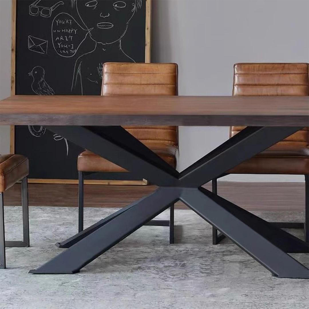 Presenthem Rustic Industrial Wooden Dining and Conference Table - The AUTUM