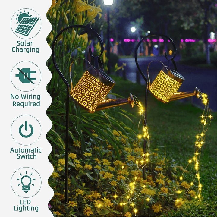 Solar Glowing Fairy Watering Can Light