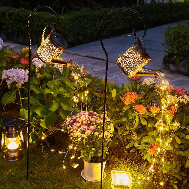 Solar Glowing Fairy Watering Can Light