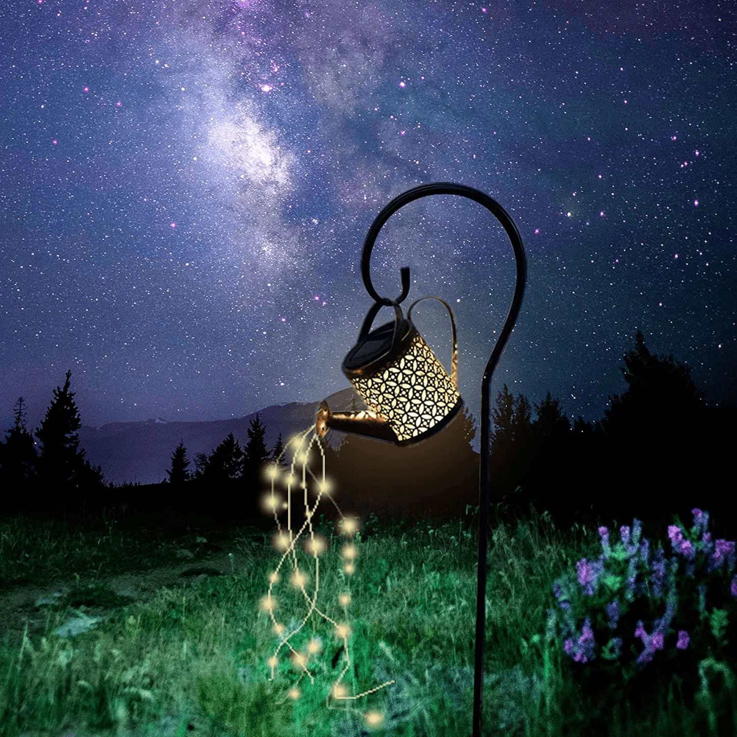 Masdio Solar Glowing Fairy Watering Can Light