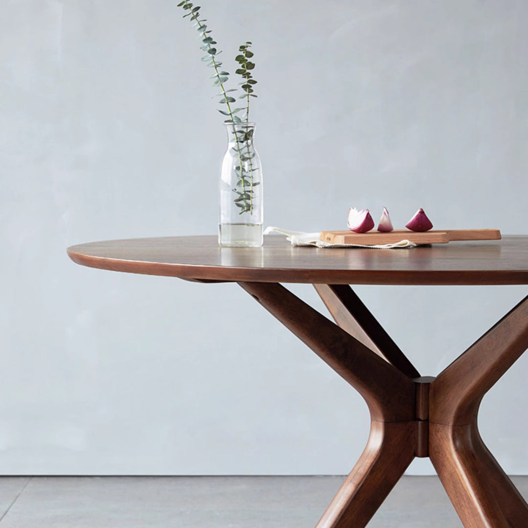 MAS-1364 Masdio Solid Wood Wishbone Round Dining Table