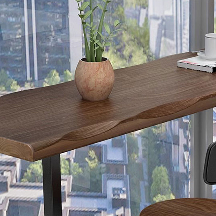 Sturdy Industrial Solid Wood Bar Table