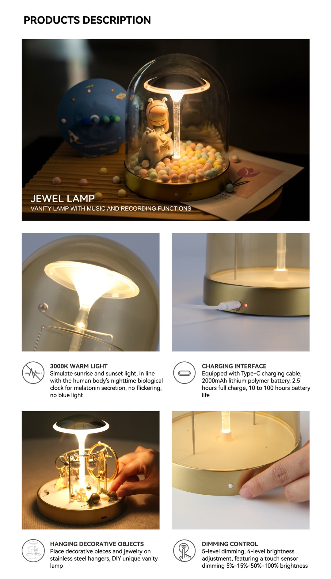Versatile USB Charging LED Table Lamp