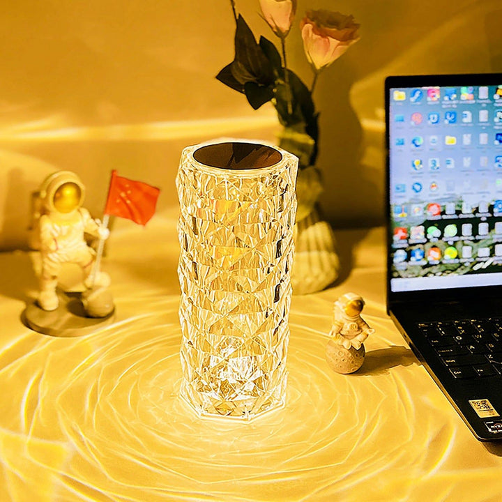 Touching Control Rose Crystal Lamp - Present Them