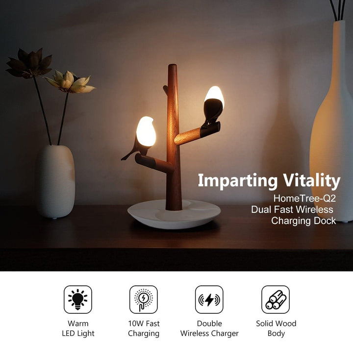 Bird's Lamp with dual wireless charger