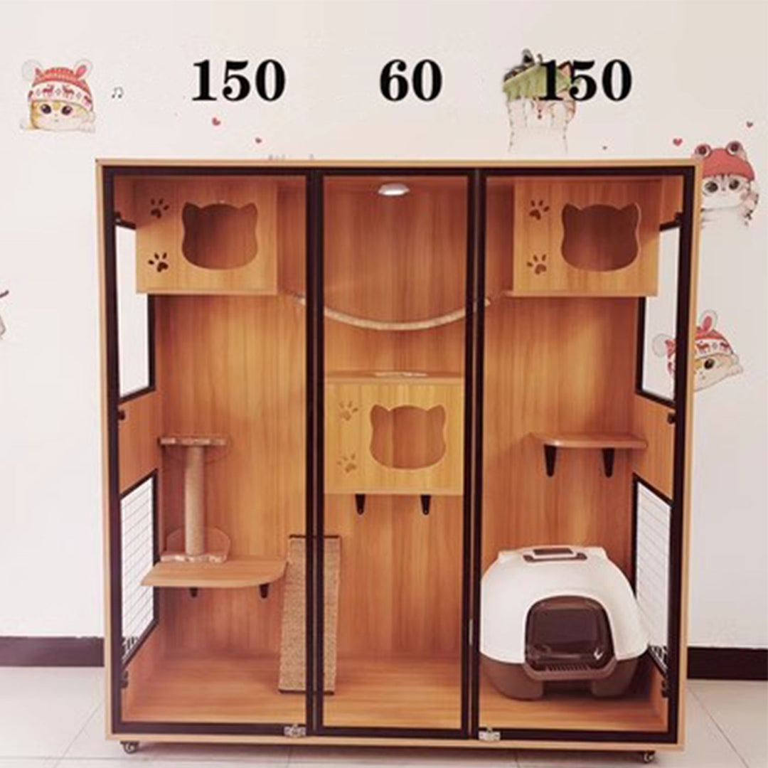 Sturdy Solid Wood Cat Cage